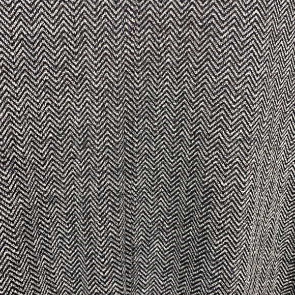 AVENUE Jacket Black & White Herringbone Zip Front Boxy Vegan Leather Trim 22 - Picture 3 of 12